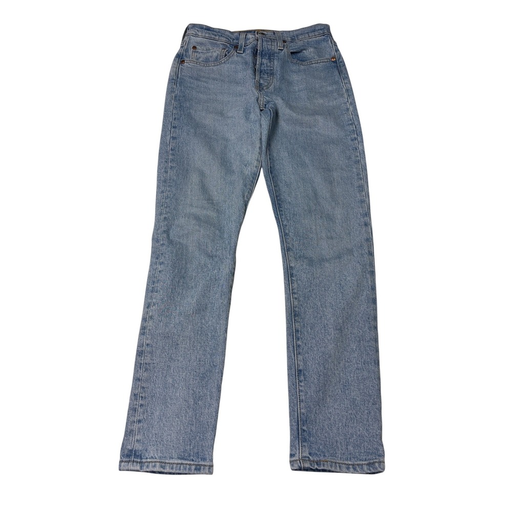 Levis Premium Big E 501 Original Fit Jeans Light Wash Straight Womens W26 L28